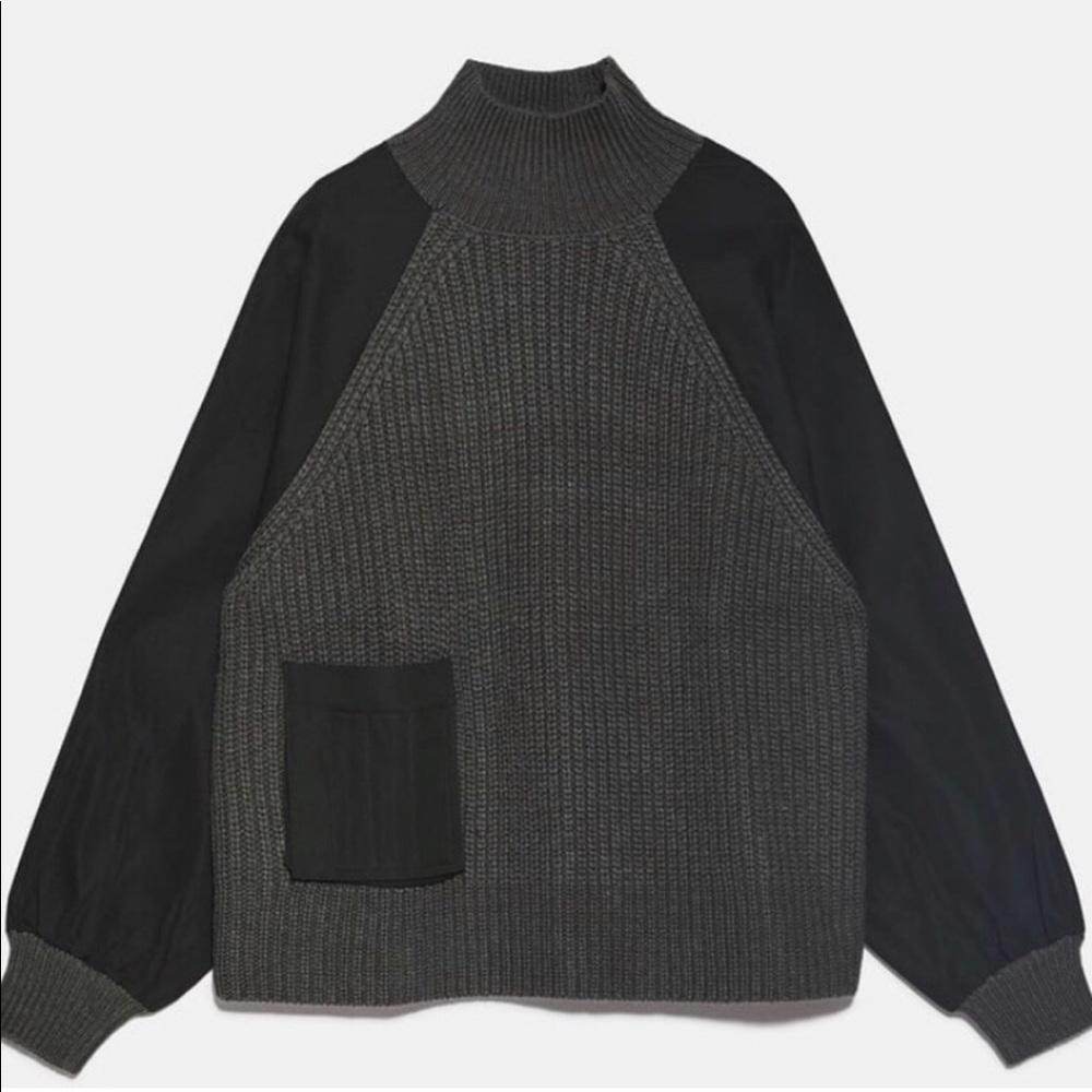 Zara combination sweater, Khaki - Picture 4 of 6